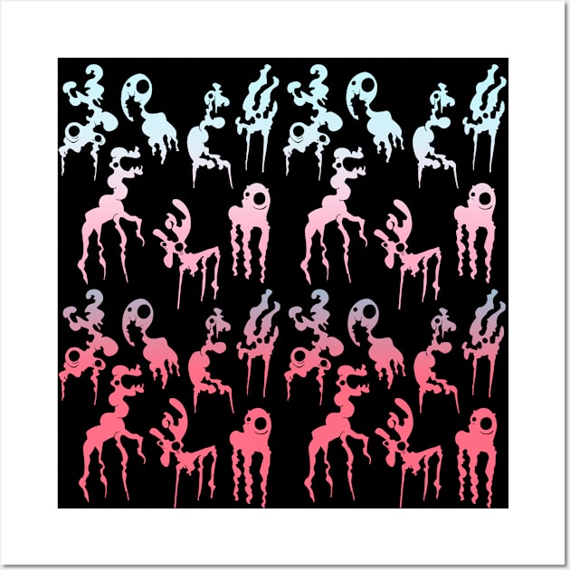 Funky Mammals Sunset BLACK Wall Art by Religatio